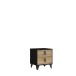 Nachtkommode >LYA< in schwarz, Eiche Dekor - 48,4x53,5x41,5cm (BxHxT)