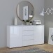 Sideboard >SIENNA< in weißglanz Dekorfolie - 164,8x84,9x34,4cm (BxHxT)