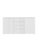 Sideboard >SIENNA< in weißglanz Dekorfolie - 164,8x84,9x34,4cm (BxHxT)