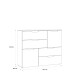 Kommode >SIENNA< in weißglanz Dekorfolie - 115,1x94,5x34,4cm (BxHxT)