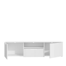 Lowboard >SIENNA< in weißglanz Dekorfolie - 169,8x43,3x41,6cm (BxHxT)