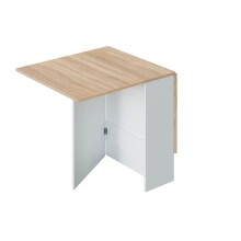 Klapptisch >Fly< (aufklappbar bis 140cm) in Kanada-Eiche Dekor/Artik-Weiß - 31(140)x78x77 (BxHxT)