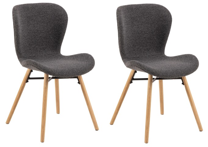 Esszimmerstuhl >Batilda -A1< (2er-Set) in Grau, Stoff - 47x82,5x53cm (BxHxT)