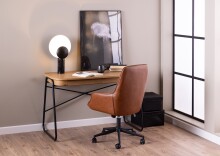 Schreibtischstuhl >Erik< in Braun, PU - 60x106x67,5cm (BxHxT)