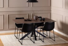 Esstisch >Heaven< in Braun, Glas, keramisch - 160x75,5x90cm (BxHxT)