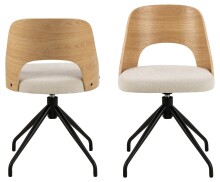 Esszimmerstuhl >Lucy< in Beige, Stoff - 48x79x53cm (BxHxT)