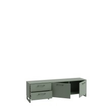 Lowboard >SILBA< in Salbei (grün), 2 Türen, 2 Schubladen - 164,6x48,6x41,1cm (BxHxT)