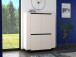 Highboard >VODOL< in sand,schwarz mit 2 Softclose-Türen - 130,3x161,1x44,8cm (BxHxT)