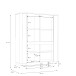 Highboard >VODOL< in sand,schwarz mit 2 Softclose-Türen - 130,3x161,1x44,8cm (BxHxT)
