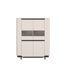 Highboard >VODOL< in sand,schwarz mit 2...