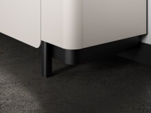 Highboard >VODOL< in sand,schwarz mit 2 Sofclose-Türen - 130,3x161,1x44,8cm (BxHxT)