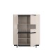 Highboard >VODOL< in sand,schwarz mit 2 Sofclose-Türen - 130,3x161,1x44,8cm (BxHxT)