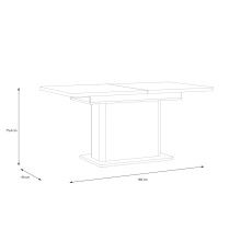 Kulissentisch >VODOL< (ausziehbar bis 200cm) in sand,schwarz - 160(200)x75,4x90cm (BxHxT)