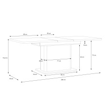 Kulissentisch >VODOL< (ausziehbar bis 200cm) in sand,schwarz - 160(200)x75,4x90cm (BxHxT)