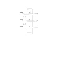 Wandregal >CHESAPEAKE< in Schnee Eiche/ Riviera Eiche Dekor - 70x121,1x23,6cm (BxHxT)
