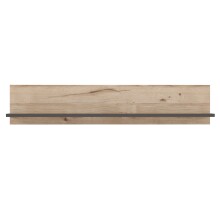 Wandregal >COMO< in Uni Wolfram Grau/ Planked Eiche...