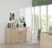 Sideboard >GLORIA< in Sonoma Eiche Dekor, 2 Türen, 4 Schubladen - 147x84,3x41cm (BxHxT)
