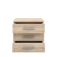 Nachtkommode >GLORIA< in Sonoma Eiche Dekor, 3 Schubladen - 45,2x45,9x35,1cm (BxHxT)