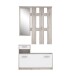 Garderoben-Set >Foxi< (2-teilig) in Weiss/Sandeiche Dekor - 97,5x180x25cm (BxHxT)