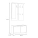 Garderoben-Set >Foxi< (2-teilig) in Weiss/Sandeiche Dekor - 97,5x180x25cm (BxHxT)