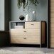 Kommode >HIGH ROCK< in Schwarz/ Riviera Eiche Dekor, 3 Schubladen - 104,8x85,1x40,2 (BxHxT)