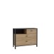 Kommode >HIGH ROCK< in Schwarz/ Riviera Eiche Dekor, 3 Schubladen - 104,8x85,1x40,2 (BxHxT)