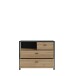 Kommode >HIGH ROCK< in Schwarz/ Riviera Eiche Dekor, 3 Schubladen - 104,8x85,1x40,2 (BxHxT)