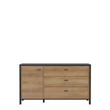 Sideboard >HIGH ROCK< in Schwarz/ Riviera Eiche...