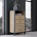 Hochkommode >HIGH ROCK< in Schwarz / Riviera Eiche Dekor, 4 Schubladen - 69,8x110,7x40,2cm (BxHxT)