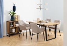 Armlehnstuhl >Brooke< (2er-Set) in Beige, Stoff, Stahl - 58x83x55cm (BxHxT)