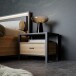 Nachtkommode >HIGH ROCK< in Schwarz  / Riviera Eiche Dekor, 1 Schublade - 54,8x48,7x40,2cm (BxHxT)