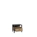 Nachtkommode >HIGH ROCK< in Schwarz  / Riviera Eiche Dekor, 1 Schublade - 54,8x48,7x40,2cm (BxHxT)