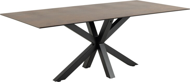 Esstisch >Heaven< in rostbrown, schwarz - 200x75,5x100 (BxHxT)