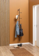 Wandgarderobe >Aspen< in schwarz, Stahl -...