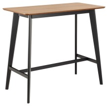 Bartisch >Roxby< in Eiche; schwarz, MDF, Rubberwood...