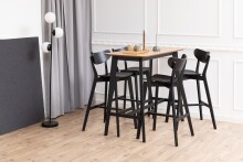 Bartisch >Roxby< in Eiche; schwarz, MDF, Rubberwood - 120x105x60cm (BxHxT)