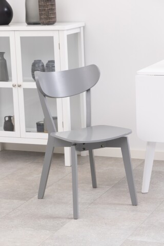 Esszimmerstuhl >Roxby< (2er-Set) in Grau, Holz - 45x79,5x55cm (BxHxT)