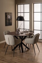 Armlehnstuhl >Dora< in Beige, Stoff - 58x84x59cm...