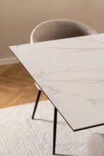 Kulissentisch >Heaven< (ausziehbar bis 240cm) in weiss, Glas-Keramik - 200(240)x76x100cm (BxHxT)