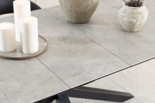 Kulissentisch >Heaven< (ausziehbar bis 240cm) in Grau, Glas-Keramik - 200(240)x76x100cm (BxHxT)