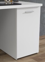 Schreibtisch >NET106< mit 4 Schubladen und Tür, in weiß - 145x76,3x60cm (BxHxT)