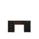 Schreibtisch >NET106< mit 4 Schubladen, in Schwarz/Schlammeiche Dekor - 145x76,3x60cm (BxHxT)