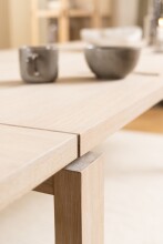 Kulissen-Esstisch >Linley< in Eiche weiss pigmentiert, MDF - 200x75x100 (BxHxT)