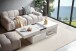 Couchtisch >2189< mit 2 Schubladen in Weiß Hochglanz, MDF - 120x43x60cm (BxHxT)