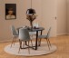Esszimmerstuhl >Celia< (4er-Set) in Grau, Stoff - 44x86x54cm (BxHxT)