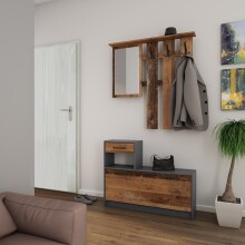 Garderoben-Set >TAMINA< 2-teilig in Old-Wood-Optik...