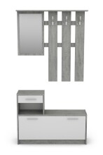 Garderoben-Set >TAMINA< 2-teilig in Beton-Optik 97 x 190 x 25 cm (BxHxT)