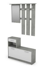 Garderoben-Set >TAMINA< 2-teilig in Beton-Optik 97 x 190 x 25 cm (BxHxT)