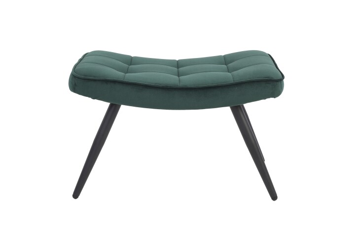 Sitzhocker >UTA< in Dunkelgrün aus Samtstoff 60 x 39 x 41 cm (BxHxT)