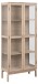 Glasvitrine >Linley< mit 2 Türen, in Eiche weiss, MDF - 80x180x40cm (BxHxT)